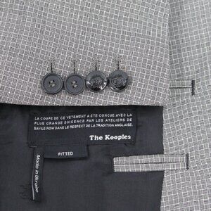 Kooples sport coat Mens 38 one button fitted single breasted check wool mohair